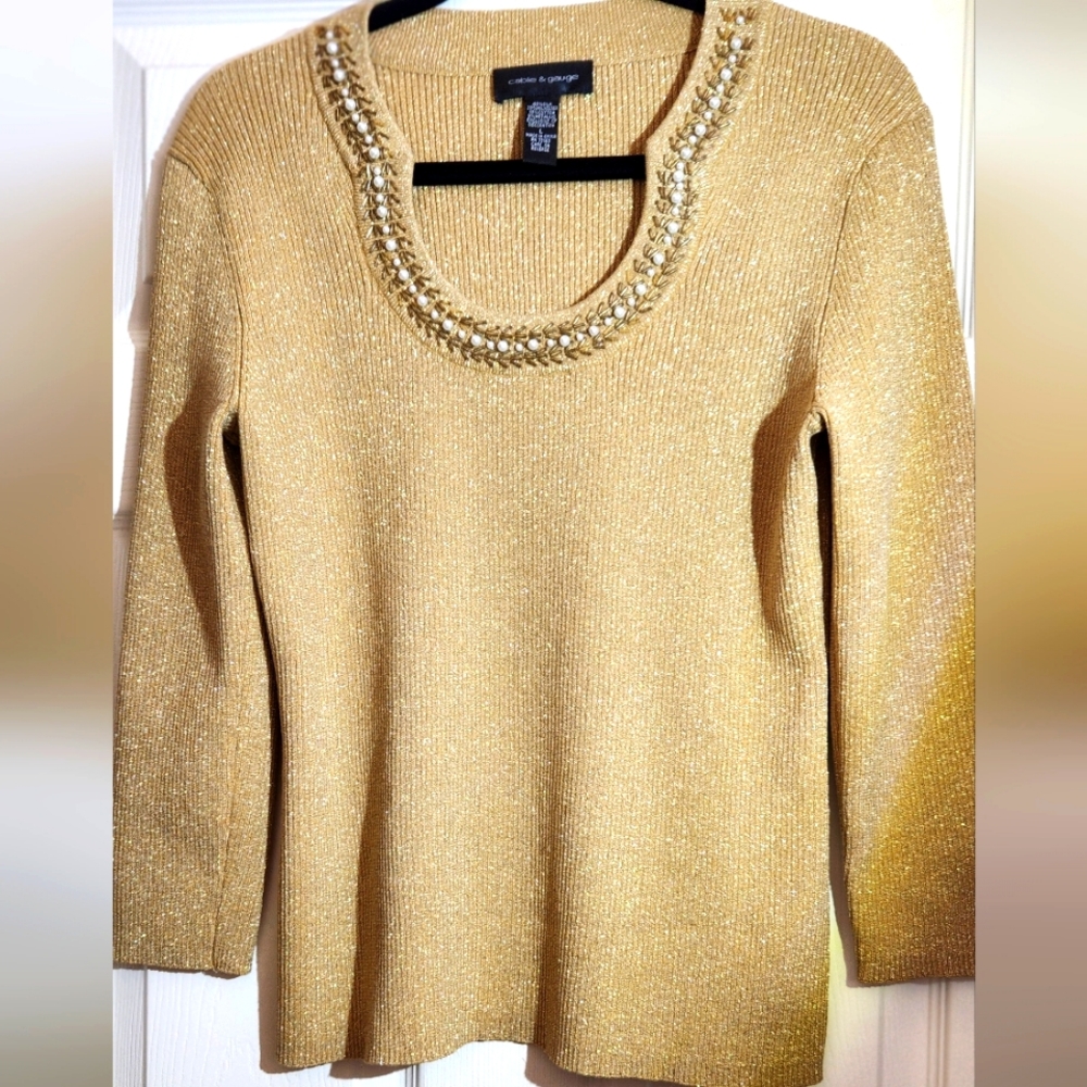 Lightweight metallic sweater